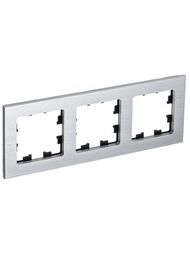 Рамка Systeme Electric ATLASDESIGN NATURE 3 поста, МЕТАЛЛ СЕРЕБРО ATN312103