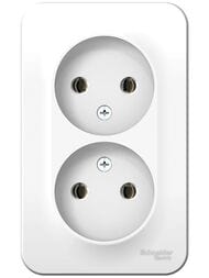 Розетка Systeme Electric BLANCA наружная двойная без заземления 16А 250В белый BLNRA000201