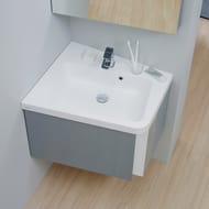 Тумба под умывальник RAVAK SD 10° 550 L (550х500х485) серая, левая угловая