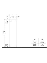 ���� Duravit L-Cube 500�1320�243 ���������, 3 �����, ����� �����, ����� ������� LC1169L1818
