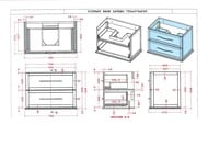 ����� ��� �������� Cezares TIFFANY (74x46x55) ���������, 2 �����, Bianco Opaco 54948