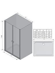 ������� ����� RAVAK CHROME CSDL2-120 (1175-1205�1950) ���������, ������, �����+Transparent