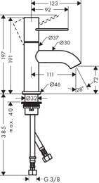 ��������� Axor Uno 38021820 ��� ����������� ������������, ������������ ������, ����. ������
