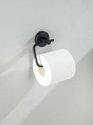 Держатель для туалетной бумаги Aquatek Оберон AQ4218MB подвесной, без крышки, цвет: черный матовый
