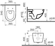 Унитаз подвесной Vitra Sento (365х540х340) 4448B003-0075