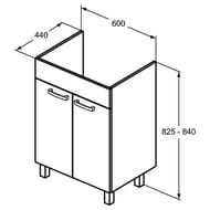 ����� ��� ����������� Ideal Standard TEMPO (600�830�440) ���������, ����� E0574TI