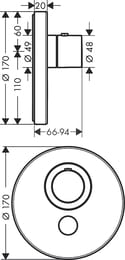 ��������� Axor ShowerSelect 36726000 Highflow ��� ����, ������������ � �����, ���������, ����
