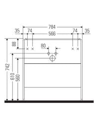Тумба под раковину Duravit XSquare 784х491х460 напольная, 2 ящика, белый глянец XS447502222 — изображение 2