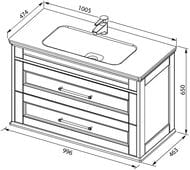�������� Aquanet ������ 100 1040�560 ��, �������� ������, ����� 256639