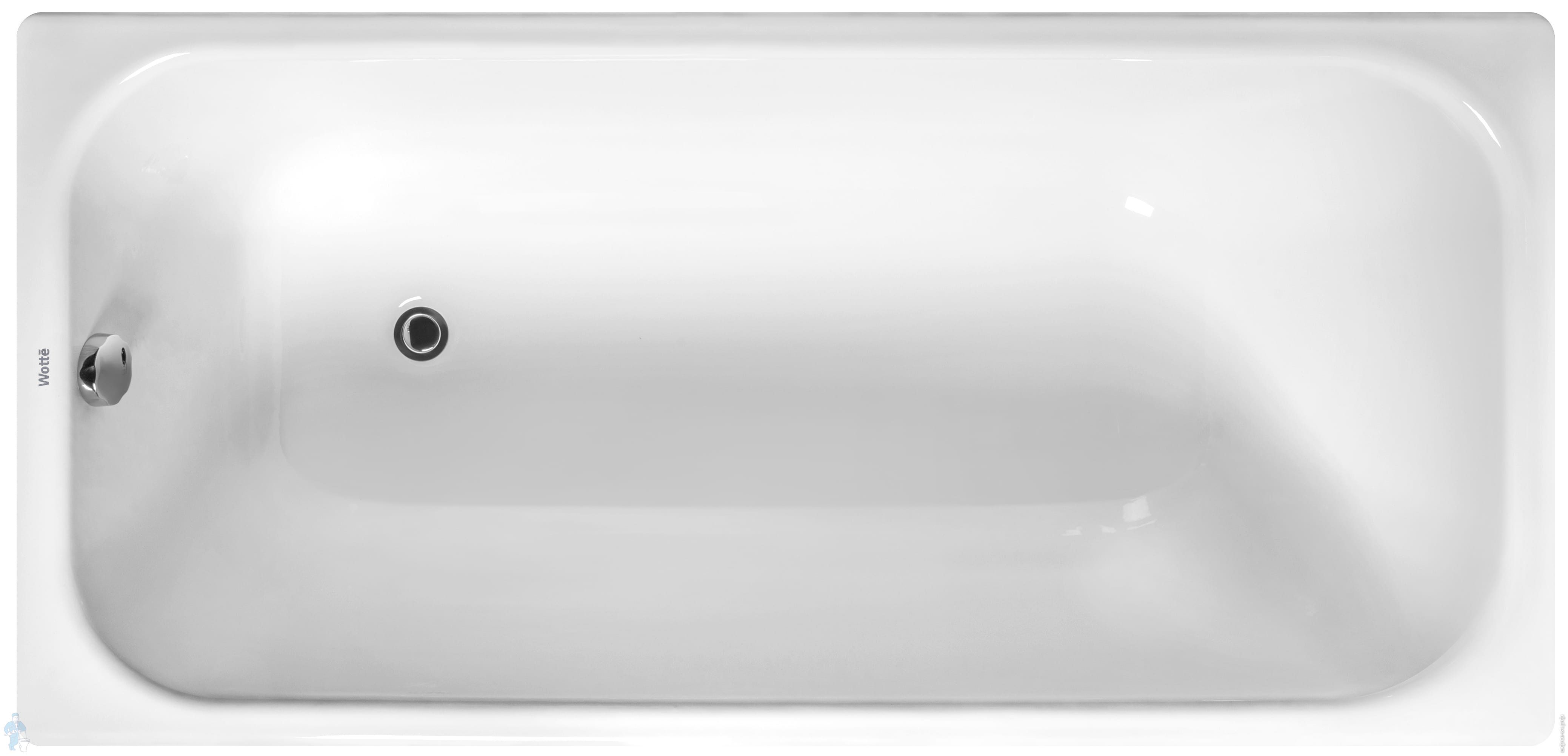 Ванна чугунная эмалированная Wotte Start 1600x750 б/ручек, б/ножек ...