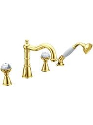 Смеситель Boheme Imperiale 392 на борт ванны, с душевым гарнитуром, двухзахватный, золото — миниатюра 1