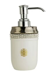 Migliore Dubai Дозатор настольный, керамика, белый/декор платина, swarovski 28455