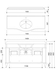 ����� ��� ���������� Caprigo ������ 150 bianco antico 1464�922�567 ��� ���������� 10619-011