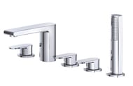 Смеситель на борт ванны BelBagno TERRA TER-VI5-CRM с душевым гарнитуром, хром