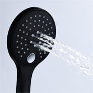 Лейка для душа WasserKRAFT A078 3 режима, система защиты от извести, ABS-пластик, цвет: черный