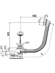 ����� ��� ����� ������� Alcaplast A51BM ������� �����, ���. 40/50