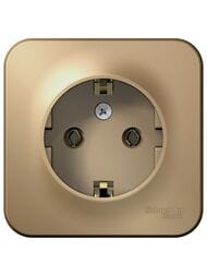 Розетка Systeme Electric BLANCA наружная с заземл. без шторок изол.пл., 16А, 250В, титан BLNRA010114