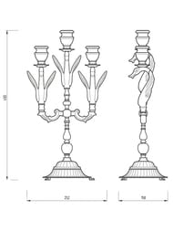 Migliore Luxor Подсвечник тройной 49x27 см, золото 26146