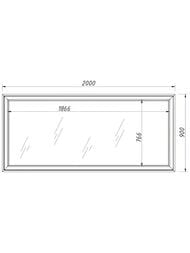 Зеркало Caprigo Ponza 2000х900х31 без подсветки, цвет графит 13535-084