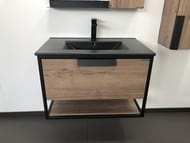 Тумба COMFORTY Бонн-75 (755х520х465) подвесная, с раковиной, дуб темный 00-00001936