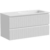 Тумба под раковину SANCOS Snob R (995x445x500) подвесная, правая, два ящика, Bianco SNR100RW