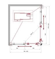 Душевой уголок BelBagno Uno (1200х800х1950) UNO-195-AH-2-120/80-P-Cr прямоугольный,стекло мат/хром