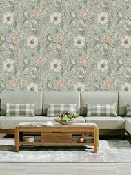 Обои виниловые на флизелине Grandeco Perfect Harmony PH 3106 (0,53х10,05) темено-зеленый рул.)