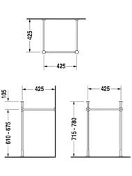 Металлическая консоль для умывальника 50 см DURAVIT VERO хром 0030651000 — изображение 3