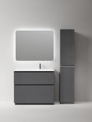 Тумба под раковину Sancos Folk Floor FL100FRGS 995х445х850 напольная, правая, 2 ящика, Grey soft