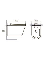 Унитаз подвесной Aqueduto Cone Plus 520х365х350 безобод., сиденье с микролиф., белый мат.  CONT0220