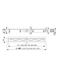 ������� ����� Alcaplast APZ8-550� c ������� L=550�� H=62�� ���c���, � ������.��������