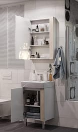 Тумба под раковину AQUATON Кантри 55 1A257601AHB20 512x416x613 напольная, белый глянец/дуб верона