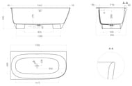 Ванна пристенная Salini Sofia Corner L 102515GF  1700х850х590 угловая, S-Sense, глянцевый  RAL