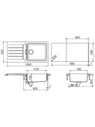 Мойка SCHOCK Signus D-100L (1000х500) Cristadur, цвет: поларис   700057