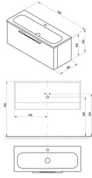 Тумба под умывальник RAVAK Ring 800 (800х380х420) белая X000000767