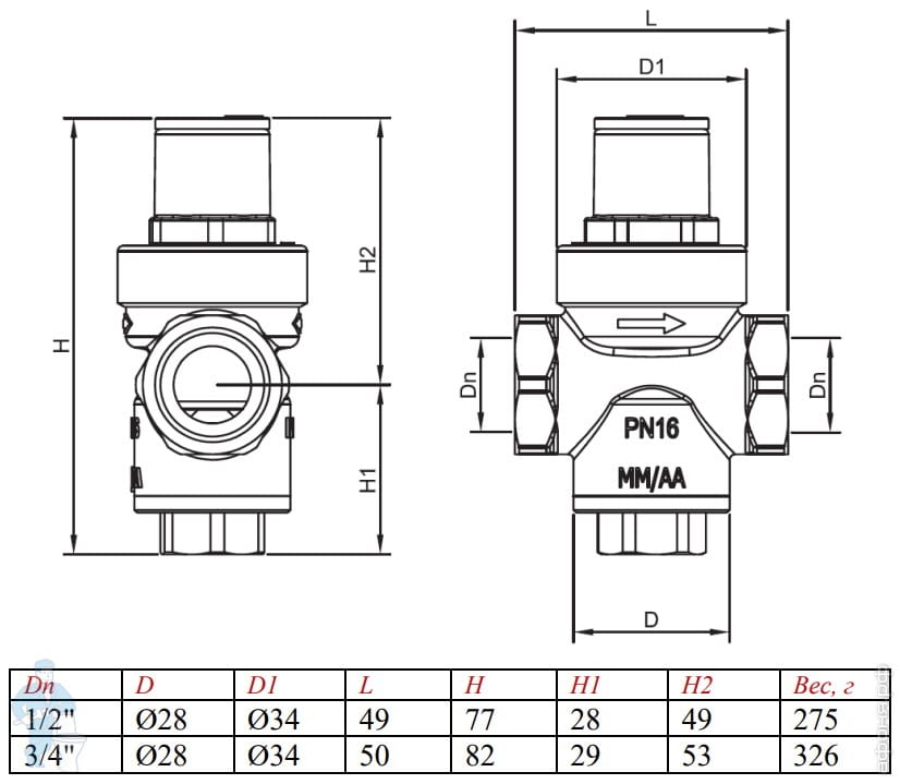 !Редуктор давления VALTEC 1/2\" поршневой 1-5,5 бар, VT.086.N.04 | Афоня ...