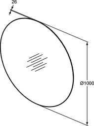 ������� Ideal Standard CONCA (1000�1000�26) � LED ����������, ������� T3959BH