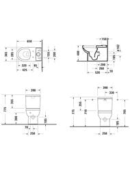 Чаша унитаза-компакта DURAVIT DuraStyle 365х650 без обода, универс. выпуск 21820900002