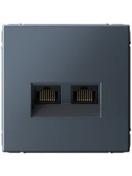 Розетка Systeme Electric ARTGALLERY двойная компьютерная RJ45+RJ45, кат.6А, грифель, GAL000788