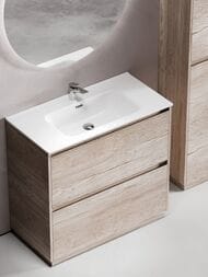 Тумба под раковину SANCOS Libra Floor (890x450x840) напольная, два ящика, дуб галифакс LB90FEG — миниатюра 4