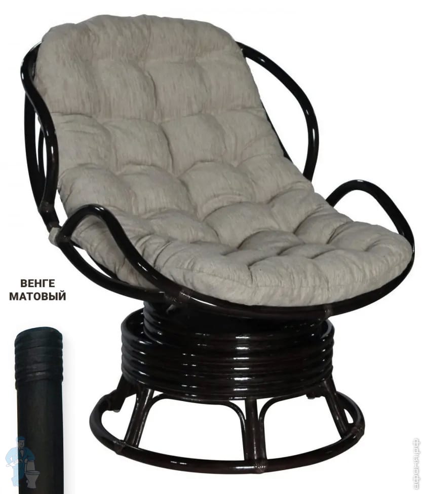 Кресло Папасан Челси (900х1000х1000) вращающийся, светлая подушка ...