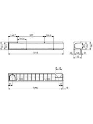 Лоток пластиковый DN 100 Gidrolica Pro (1000х146х152)  800pro