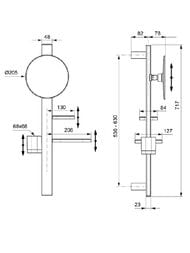 Комплект аксессуаров Ideal Standard Alu+ Beauty Bar S BD589SI штанга, зеркало, стакан, 2 полки, цвет: серебро
