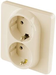 Розетка LEGRAND INSPIRIA двойная с заземлением 16 А  слоновая кость 673751