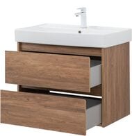 Тумба под раковину Aquanet Nova Lite 75 287880 (724х435х562) подвесная, 2 ящика, дуб шоколадный