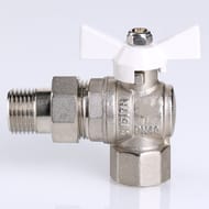 Кран угловой с американкой 1/2"ВН VALTEC BASE белая бабочка VT.228.NW.04 — миниатюра 5