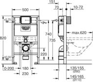 Grohe Rapid SL ����������� ��� ���������� �������, ��������� ������ 0,82 � (��� �������) 38526