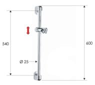 Душевая стойка 60 см Remer 311D, хром