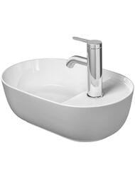 Раковина Duravit Luv 420х270 шлифованная, серая матовая, выпуск с керамической крышкой 0381422300