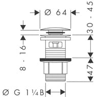 Hansgrohe ���� Push-open ��� ��������/����, �������������/����.����� 50105000